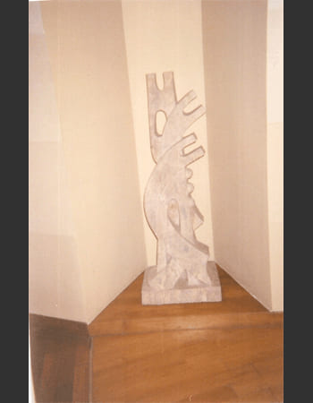 Abstract artistic creation showcasing innovative stone carving techniques and contemporary aesthetics