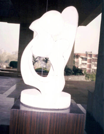 Elegant abstract sculpture with balanced proportions and refined stone craftsmanship