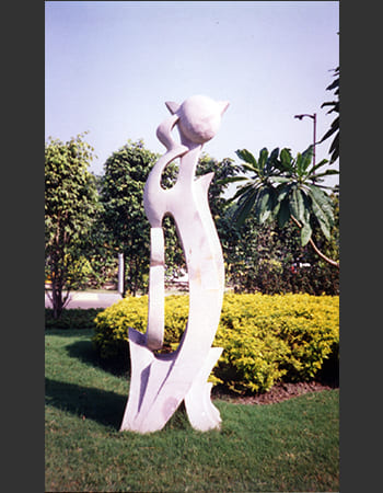 Abstract artistic sculpture featuring contemporary design elements and expert stone craftsmanship