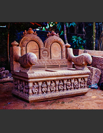 Modern abstract sculptural piece combining artistic vision with traditional Odishan stone carving excellence
