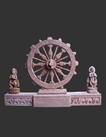 Intricately carved wooden door panel featuring traditional Odisha motifs and floral patterns