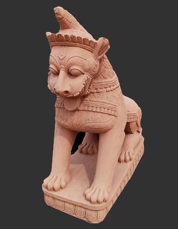 Wooden architectural detail with temple-inspired carvings and cultural significance