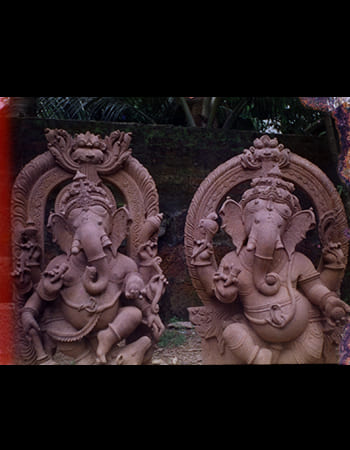 Handcrafted Ganesha sculpture with divine grace and traditional Indian craftsmanship for home protection