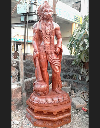 Handcrafted Hanuman idol in premium sandstone with intricate details, symbolizing courage and loyalty in traditional Indian artistry