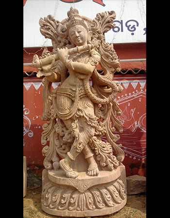 Divine Hanuman idol in handcrafted sandstone with spiritual symbolism, embodying power and protection for sacred spaces